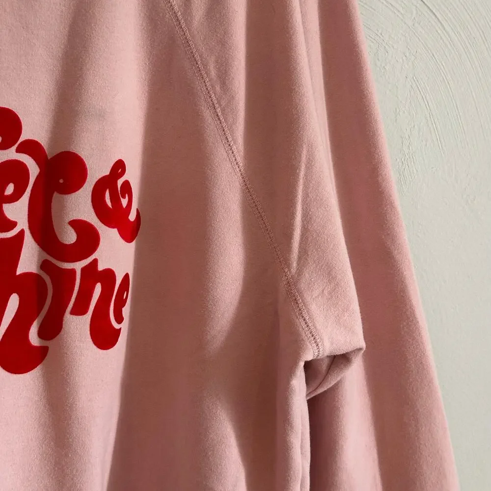 Wildfox Pink Coffee & Sunshine Oversized Felt Sweater